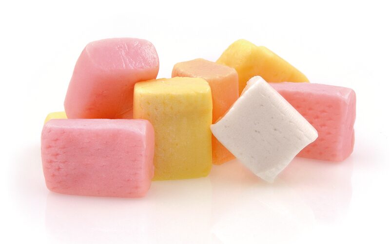 Caramelos masticables de frutas sin envoltorio
