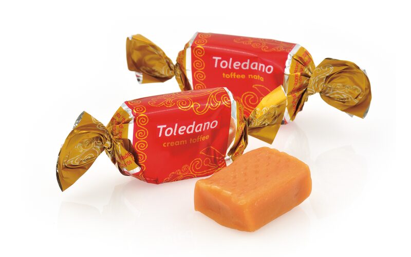 Toffees Toledano de nata, envueltos y sin envoltorio